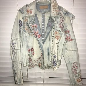 BlankNYC floral Jean Jacket